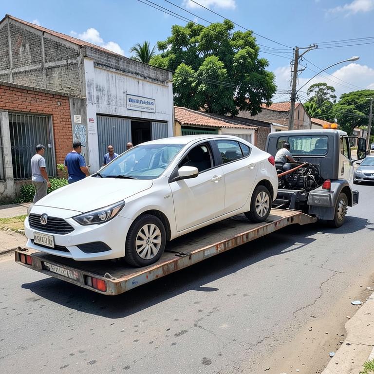 Foto enviada por Walter Gonsalves do guincho rebocando um carro
